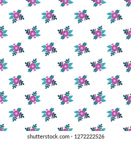 Simple floral pattern on white background.Beautiful geometric pattern. For textile, fabric, background, fashion prints, Wallpaper, Wallpaper, wrapping paper.