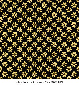 Simple floral pattern, polka, monochrome, nature, seamless vector background.