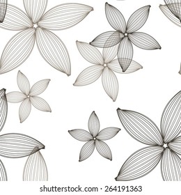 Simple floral pattern, seamless vector background.