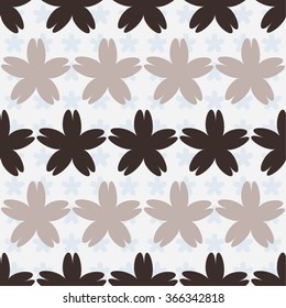 Simple floral pattern, seamless vector background.
