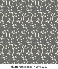 A simple floral pattern. A seamless vector background. Grey graphic modern pattern
