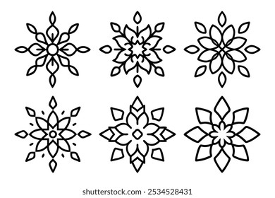 padrões florais simples e formas geométricas design mandala