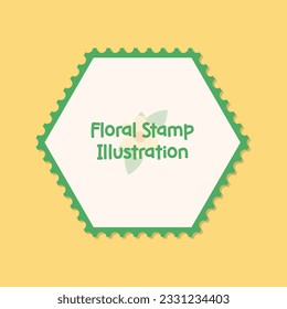 Ilustración simple de vectores de estampado postal floral poligonal