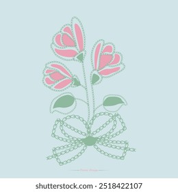 Simple Floral Print Design Vector Illustration