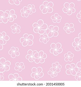 Simple floral repeat pattern design, cute spring pattern, vector background, flower wallpaper. Girly pattern.