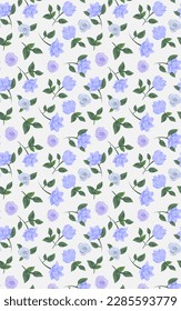Simple floral seamless pattern. Beautiful white rose watercolor hand drawnillustration. Find fill pattern on swatches