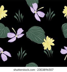 Simple floral seamless pattern for fabric or wallpaper