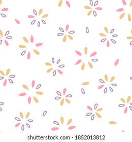 Simple floral seamless pattern. Flower Petal Background. Vector illustration. EPS 8