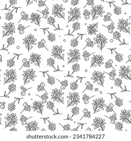 simple floral seamless pattern on a white background