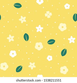 Simple floral seamless pattern. Retro background, cute vintage traditional style vector template