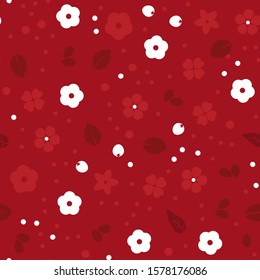 Simple floral seamless pattern. Retro background, cute vintage traditional style vector template