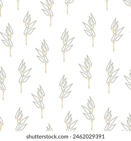 Simple floral seamless pattern. Scandi style abstract texture. Cute hand drawn vector background for kids room decor, nursery art, apparel, packaging, wrapping paper, textile, fabric, wallpaper, gift.