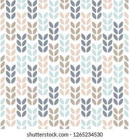 Simple floral seamless pattern. Scandinavian style geometric leaves. Vector wallpaper.