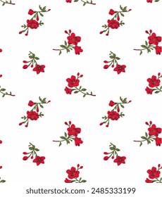 Simple floral seamless pattern. Vector illustration.