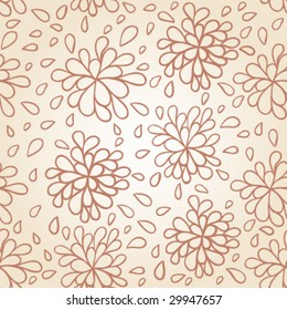 Simple floral seamless pattern in vector