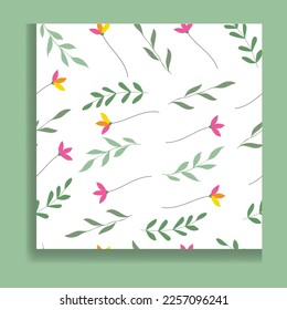 Sencillos patrones sin costura floral. Plantas praderas, hojas y colección de flores de margarita. Todo impreso. Collage botánico al estilo moderno de la libertad plana. Silhouettes florales. Vector.