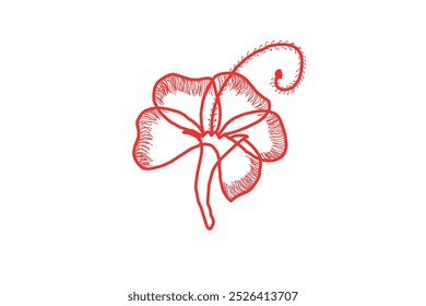 simple floral sketch design for creative projects