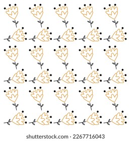 Simple Floral Spring Yellow Flowers on White Pattern, Background, Texture. Collection Spring 2013