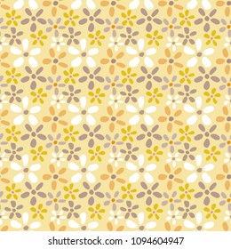 Simple floral texture. Seamless daisy flowers pattern for design background, wrapping, textile, wallpaper, paper. 