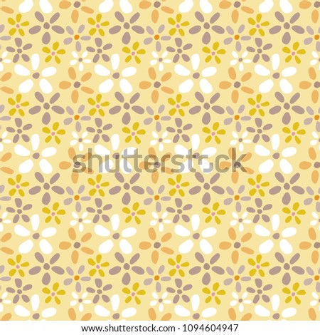 Simple floral texture. Seamless daisy flowers pattern for design background, wrapping, textile, wallpaper, paper. 