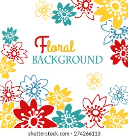 Simple floral vector color background