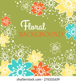 Simple floral vector color background