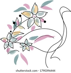 acuarela de imagen vectorial floral simple