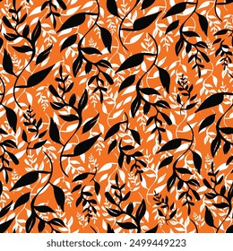 Simple floral vector seamless pattern. For fabric prints, textiles. Autumn summer collection.