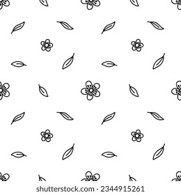 Einfaches, blumengeschmücktes Vintage-Muster. Vektorhintergrund mit Blumen und Blättern. Konkrete Illustration.