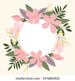 Simple floral wreath ornament vector