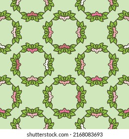 A simple floral wreaths seamless vector pattern