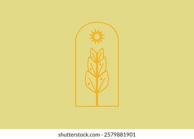 A simple flour logo without text, symbolizing one of the most important food crops, wheat. The dominant color is yellow, both the background and the logo image, implying the typical color of bread.
