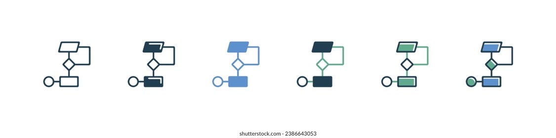 simple flowchart diagram business workflow process icon vector business startup procedure automation symbol illustration project management design