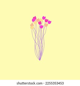 El diseño de las flores es sencillo, en tonos pastel.