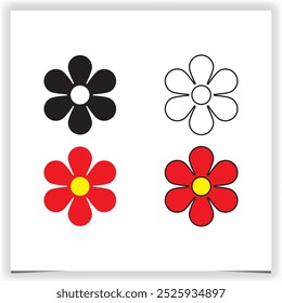 simple flower bloom design template vector