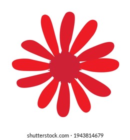 simple flower of blossoming and blooming red chamomile. Vector Illustration. EPS10