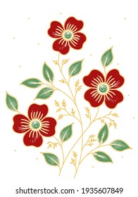 Simple flower bunch on white