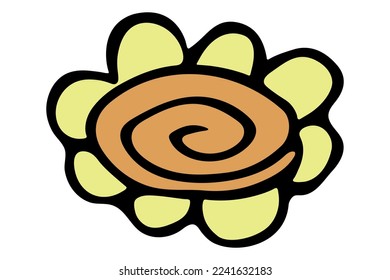 Simple flower clipart. Hand drawn floral doodle. For print, web, design, decor, logo