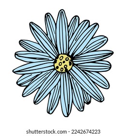 Simple flower clipart. Hand drawn floral doodle. For print, web, design, decor, logo