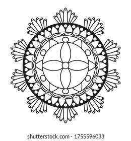 SIMPLE FLOWER COLORING BOOK MANDALA ART