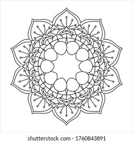 simple flower coloring book mandala art