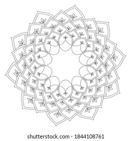 simple flower coloring book mandala art