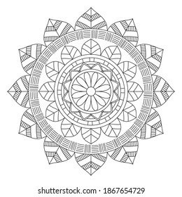 simple flower coloring book mandala art