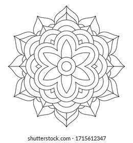simple flower coloring mandala art