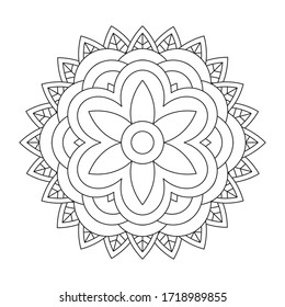 simple flower coloring mandala art