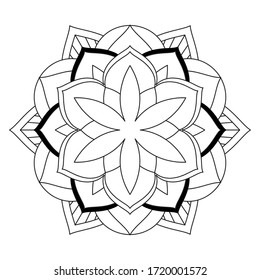 simple flower coloring mandala art