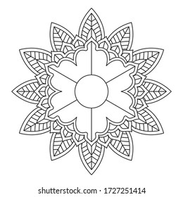 simple flower coloring mandala art