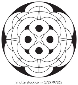 simple flower coloring mandala art