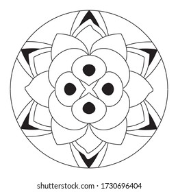 arte mandala de color de flores simple