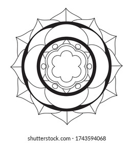 simple flower coloring mandala art